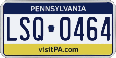 PA license plate LSQ0464