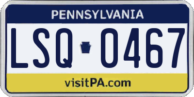 PA license plate LSQ0467