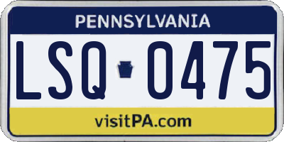 PA license plate LSQ0475