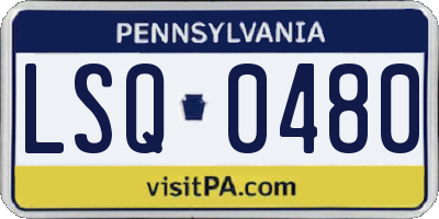 PA license plate LSQ0480