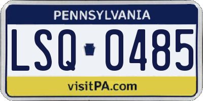 PA license plate LSQ0485