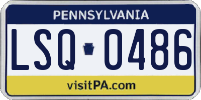 PA license plate LSQ0486