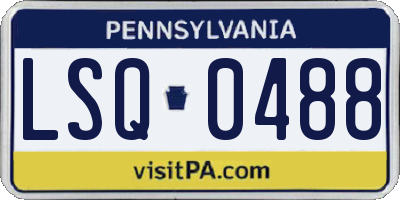 PA license plate LSQ0488