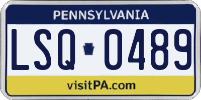 PA license plate LSQ0489