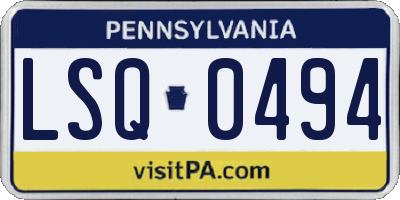 PA license plate LSQ0494
