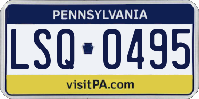PA license plate LSQ0495
