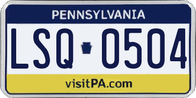 PA license plate LSQ0504