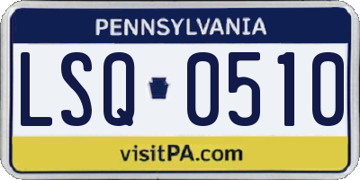 PA license plate LSQ0510