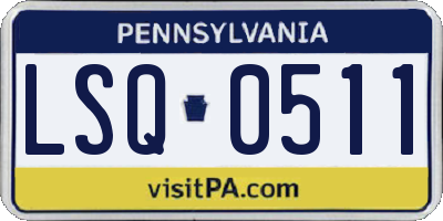 PA license plate LSQ0511