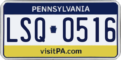 PA license plate LSQ0516