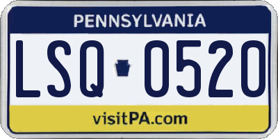 PA license plate LSQ0520