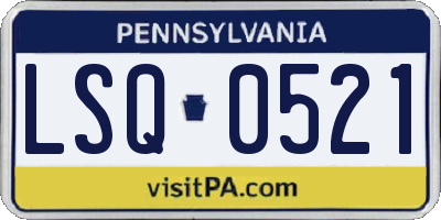 PA license plate LSQ0521