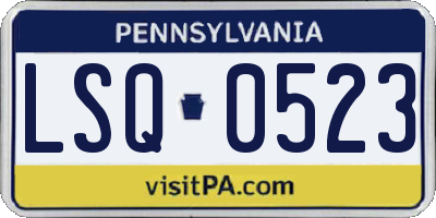 PA license plate LSQ0523