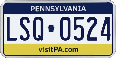 PA license plate LSQ0524
