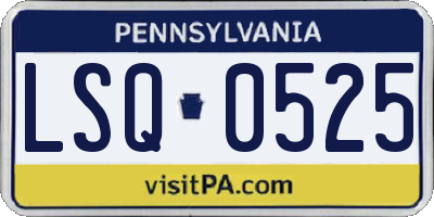 PA license plate LSQ0525