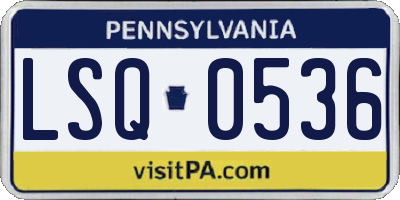 PA license plate LSQ0536