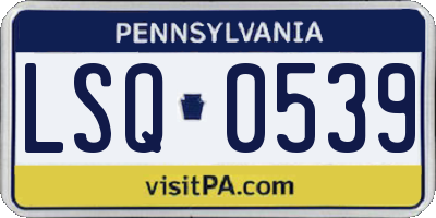 PA license plate LSQ0539