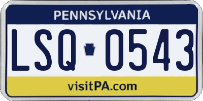 PA license plate LSQ0543