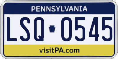 PA license plate LSQ0545