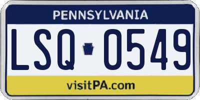 PA license plate LSQ0549