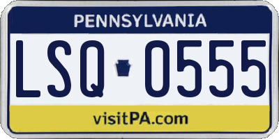 PA license plate LSQ0555