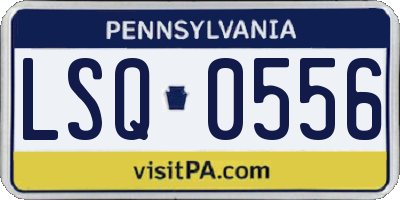 PA license plate LSQ0556