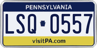 PA license plate LSQ0557