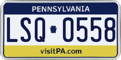 PA license plate LSQ0558
