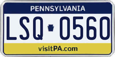 PA license plate LSQ0560