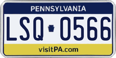 PA license plate LSQ0566