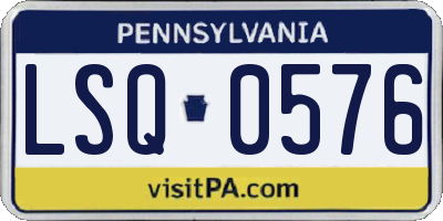 PA license plate LSQ0576