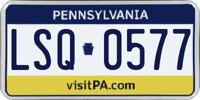PA license plate LSQ0577