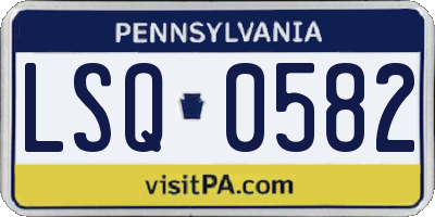 PA license plate LSQ0582