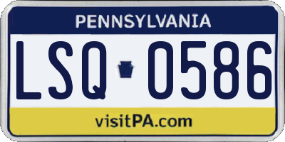 PA license plate LSQ0586