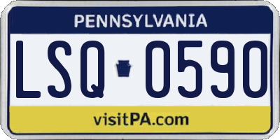 PA license plate LSQ0590