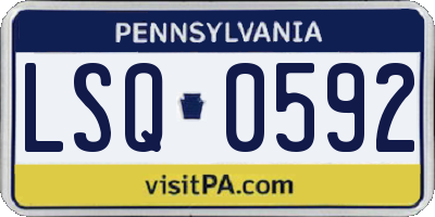 PA license plate LSQ0592