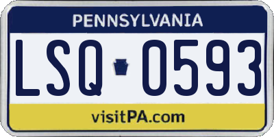 PA license plate LSQ0593
