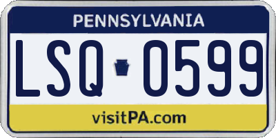 PA license plate LSQ0599