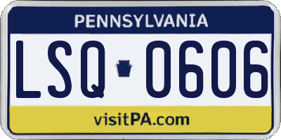 PA license plate LSQ0606