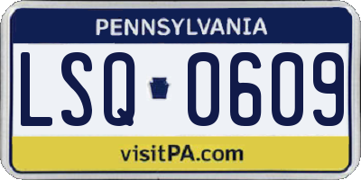 PA license plate LSQ0609