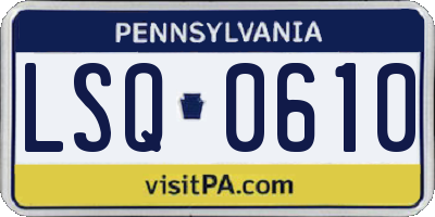 PA license plate LSQ0610