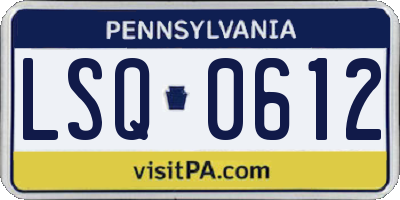 PA license plate LSQ0612