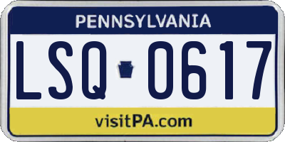 PA license plate LSQ0617