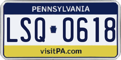 PA license plate LSQ0618