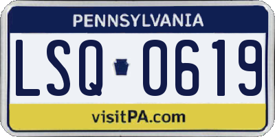 PA license plate LSQ0619