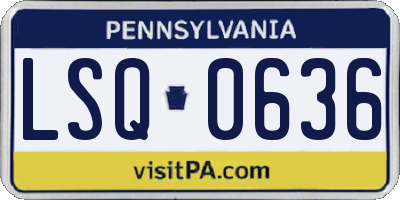 PA license plate LSQ0636