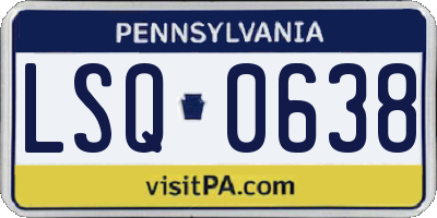 PA license plate LSQ0638