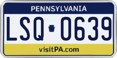 PA license plate LSQ0639