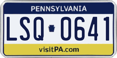 PA license plate LSQ0641
