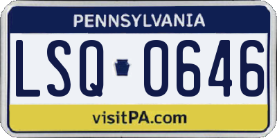 PA license plate LSQ0646